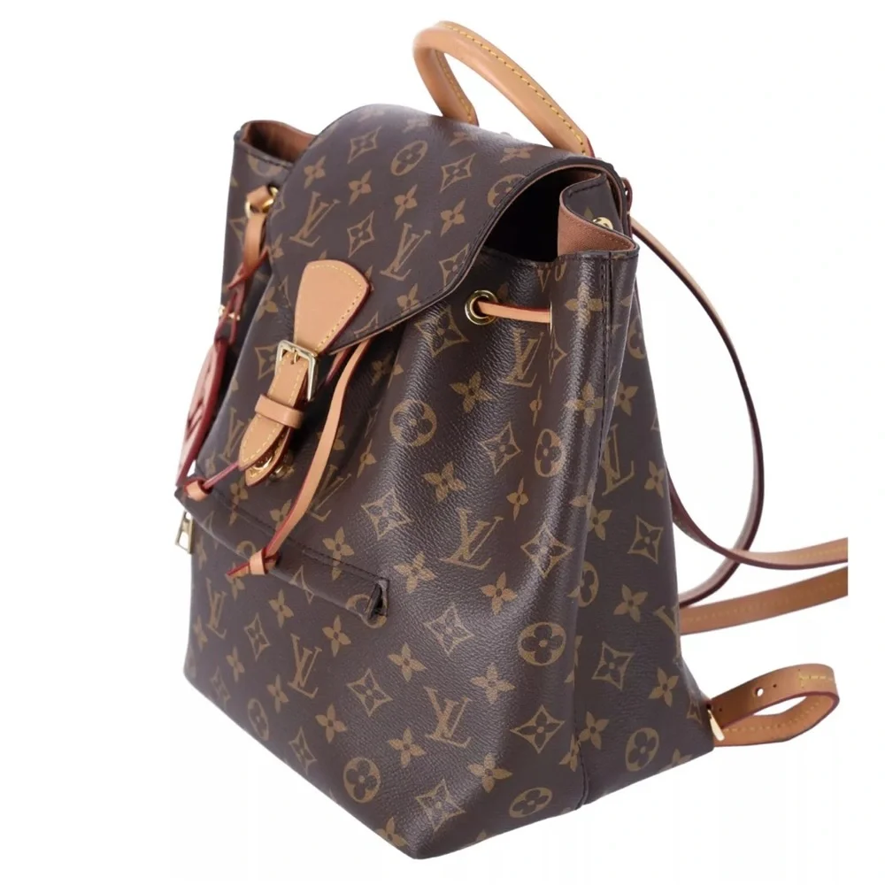 Louis Vuitton Montsouris PM Backpack Brown Monogram M45501 LV Logo Charm